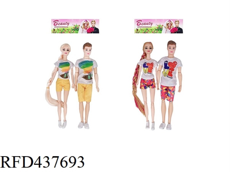 11.5 INCH 11 JOINTS SOLID COUPLE BARBIE 2 STYLES 4 MIXED