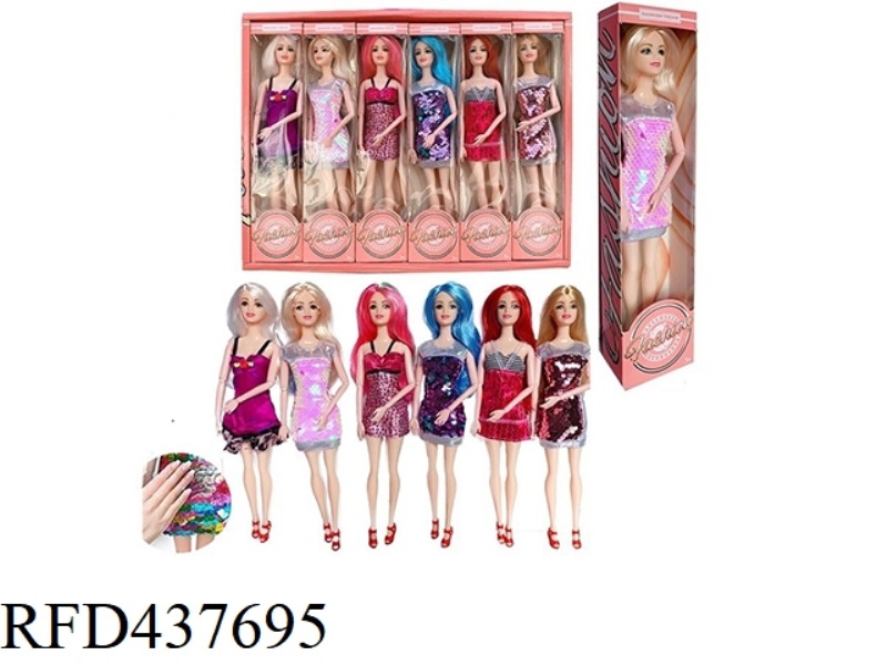 11.5 INCH 9 JOINTS SOLID BODY FLASH BARBIE 6 MODELS 12PCS MIXED
