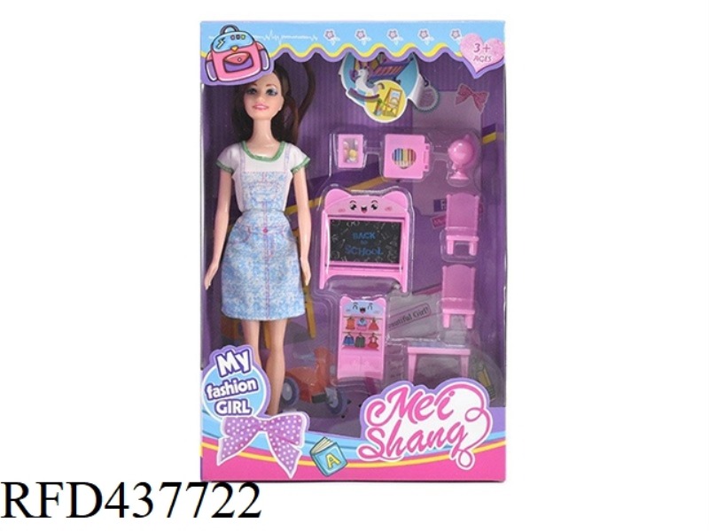 11.5 INCH REAL LIVE FASHION BARBIE WITH BLACKBOARD ACCESSORIES