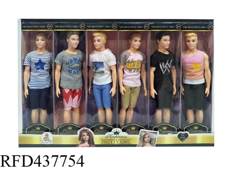 11.5 INCH SOLID BODY FASHION TREND MEN SIX MIXED 6PCS