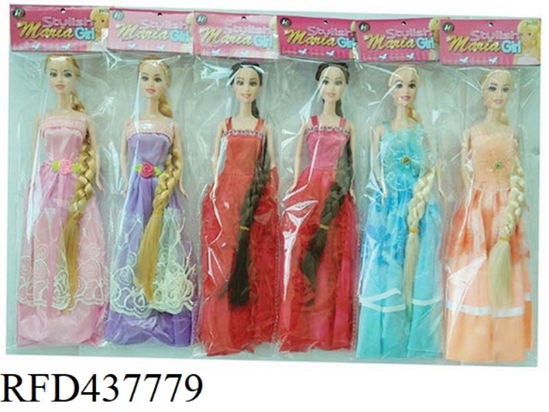 6 PIECES OF 11.5 INCH REAL BODY RAPUNZEL BARBIE FIVE MIXED