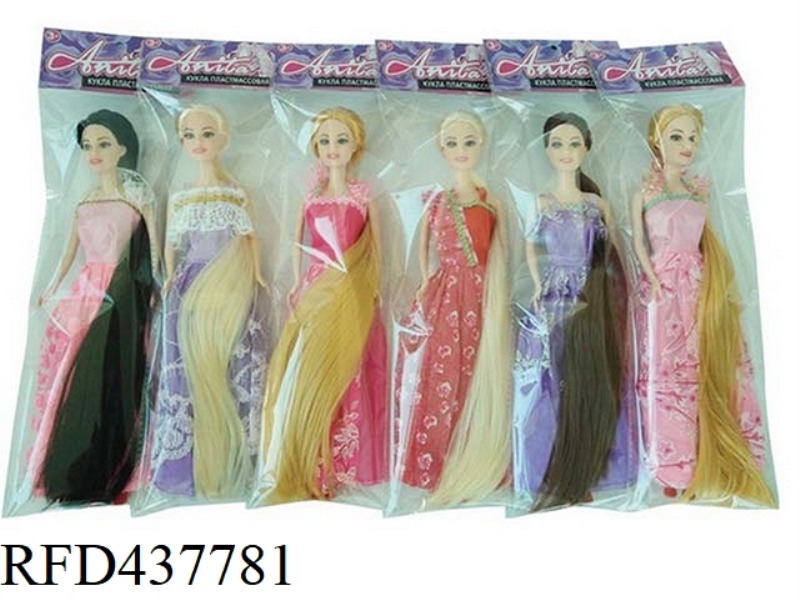 6 PIECES OF 11.5 INCH REAL BODY RAPUNZEL BARBIE FIVE MIXED