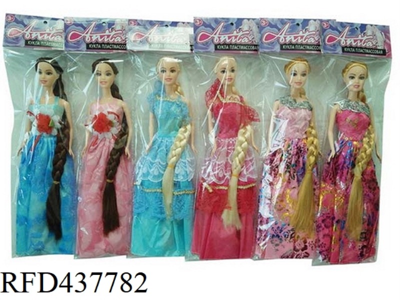 6 PIECES OF 11.5 INCH REAL BODY RAPUNZEL BARBIE FIVE MIXED