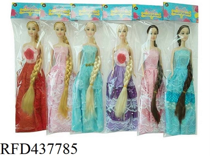 6 PIECES OF 11.5 INCH REAL BODY RAPUNZEL BARBIE FIVE MIXED