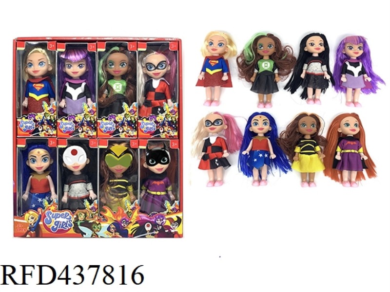 6-INCH REAL DC SUPERMAN SUPERHERO GIRL (8 MIXED CLOTHES, 8PCS)