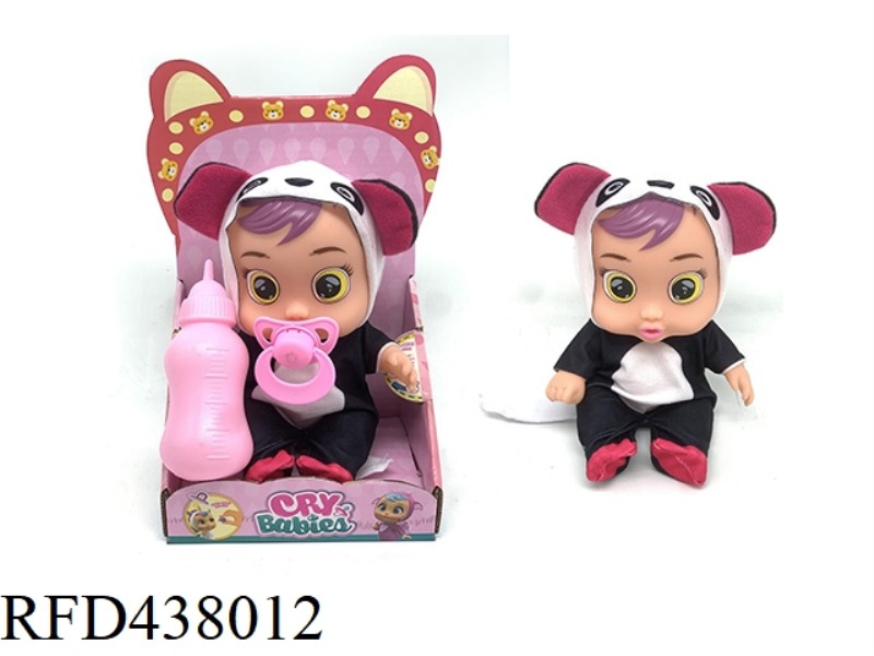 (PANDA) 10 INCH VINYL CRYING DOLL CAN DRINK WATER REALLY TEARS