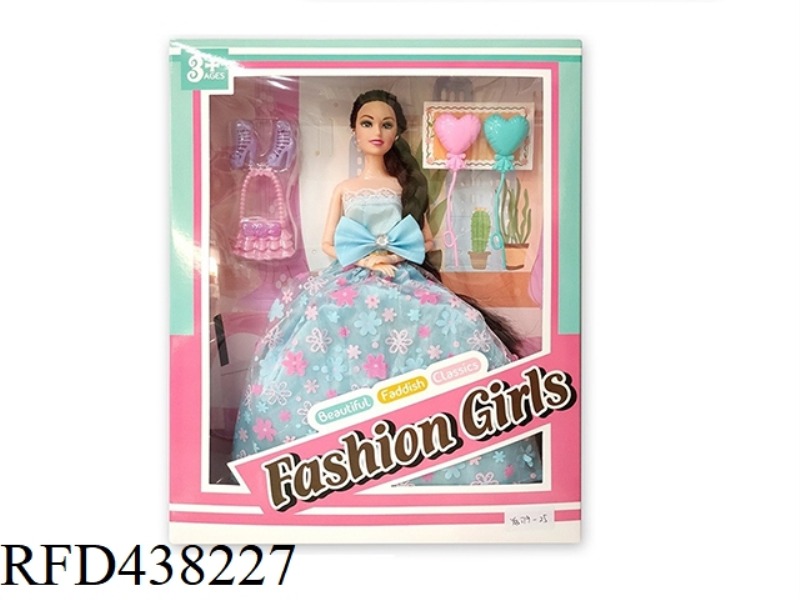 11.5 INCH SOLID BODY 12 JOINT WEDDING DRESS BARBIE WITH ACCESSORIES