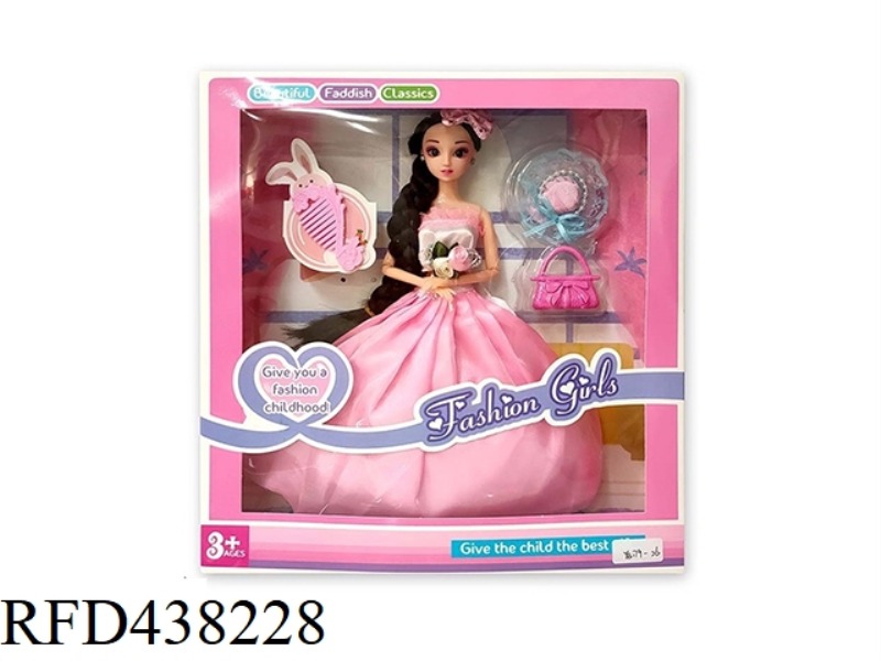 11.5 INCH SOLID BODY 12 JOINTS 3D EYEBALL WEDDING DRESS BARBIE WITH ACCESSORIES