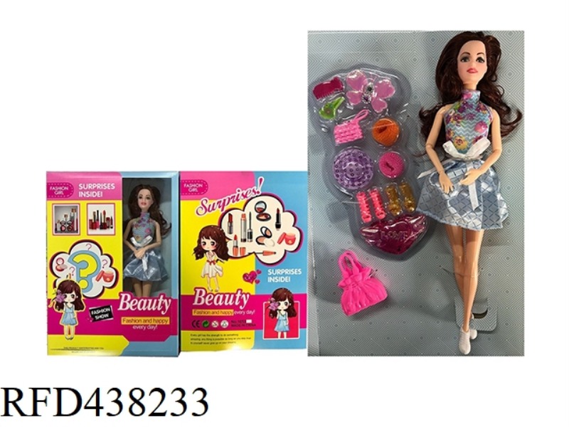 11.5 INCH SOLID BODY 9 JOINT FASHION BARBIE WITH VARIOUS ACCESSORIES