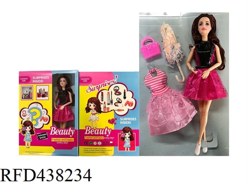 11.5 INCH SOLID BODY 9 JOINT FASHION BARBIE WITH VARIOUS ACCESSORIES