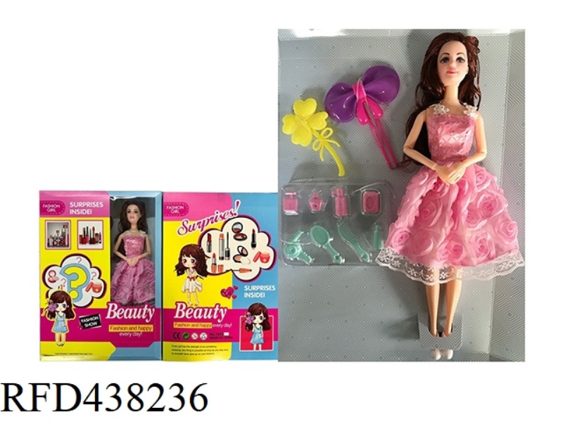 11.5 INCH SOLID BODY 9 JOINT FASHION BARBIE WITH VARIOUS ACCESSORIES