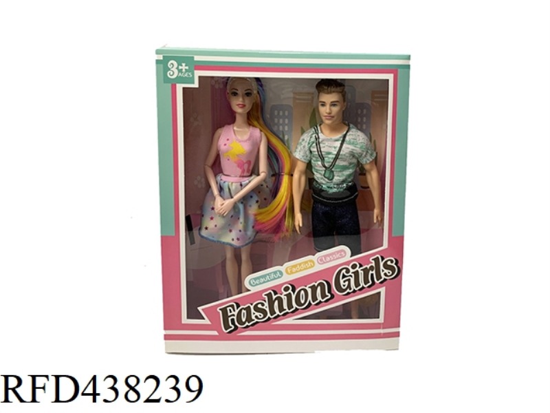 11.5 INCH WINDOW BOX SOLID FASHION COUPLE BARBIE