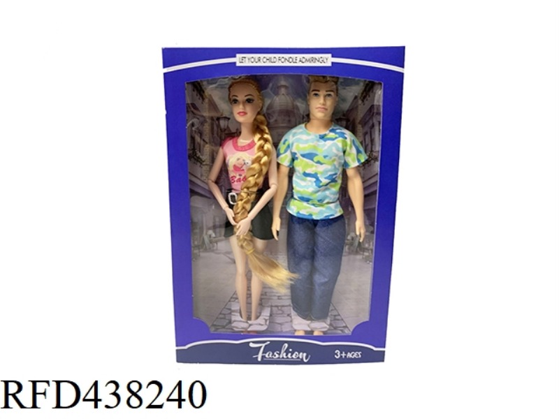 11.5 INCH WINDOW BOX SOLID FASHION COUPLE BARBIE