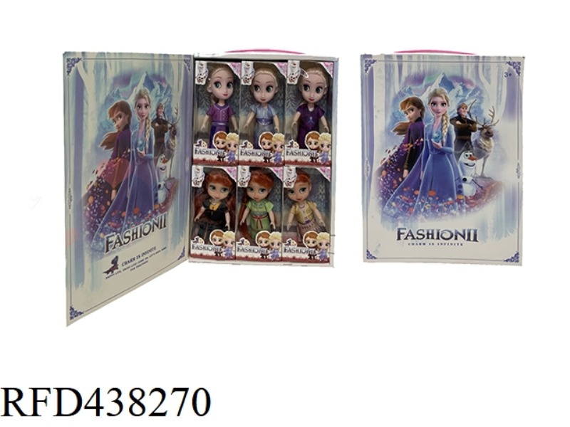 5 INCH FLIP DISPLAY BOX SOLID FROZEN PRINCESS 6PCS