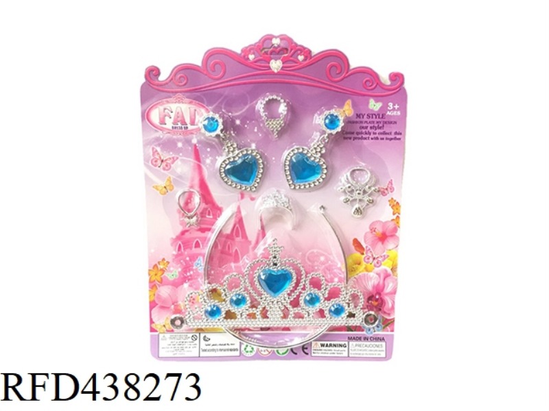 BIG CROWN + BIG EARRINGS + SMALL NECKLACE ACCESSORIES RANDOM COLOR
