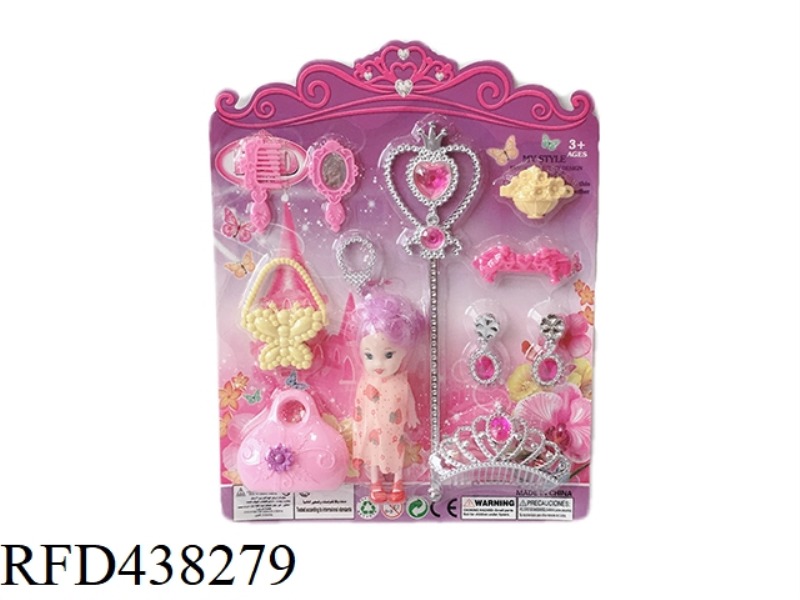 RANDOM COLOR 3 INCH DOLL JEWELRY SET