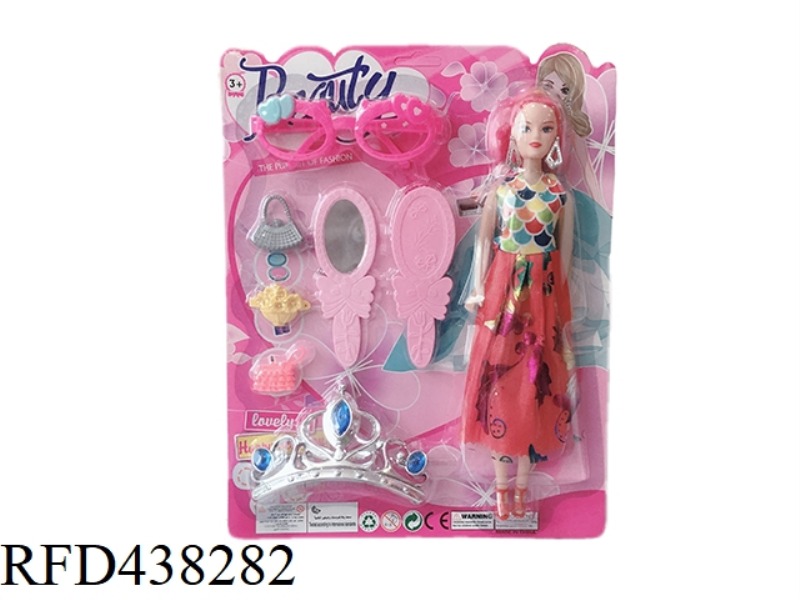 RANDOM COLOR 3 INCH DOLL JEWELRY SET