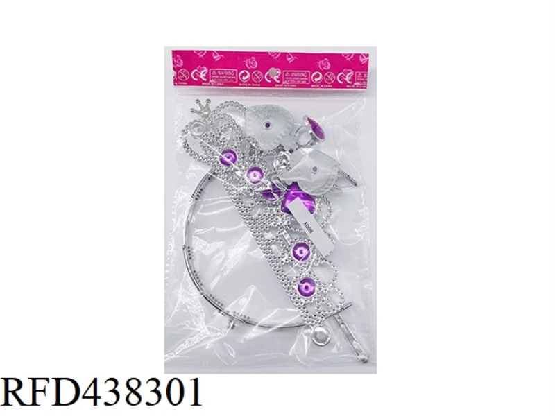 PURPLE CROWN + PURPLE WALKING STICK MATCHING PURPLE BELT ACCESSORIES ELECTROPLATING