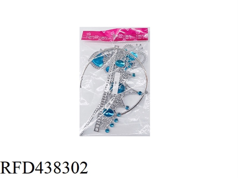 CROWN + WALKING STICK MATCHING BLUE BELT ACCESSORIES PLATING