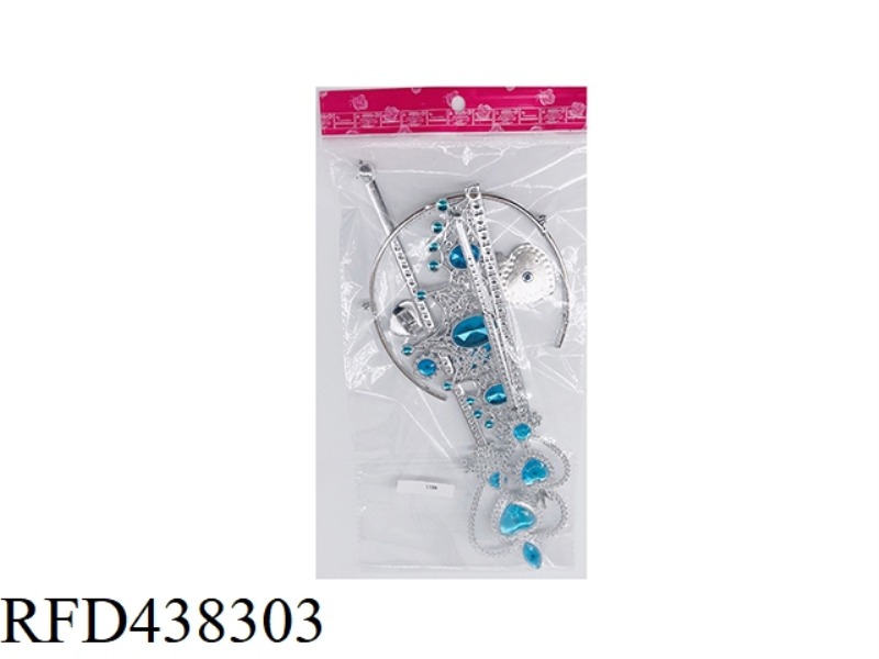 CROWN + WALKING STICK MATCHING BLUE BELT ACCESSORIES PLATING