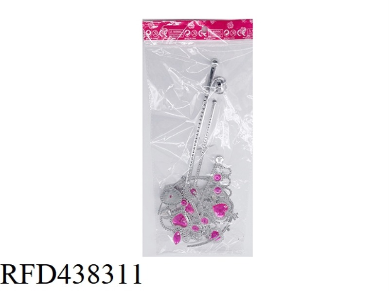 RED CROWN JEWELRY 6 PIECE SET WITH ACCESSORIES ELECTROPLATING RED