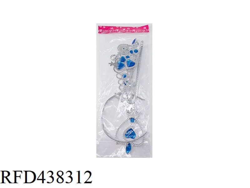 BLUE CROWN JEWELRY SET OF 6 WITH ACCESSORIES ELECTROPLATING BLUE