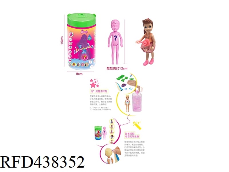 THE SECOND GENERATION 5-INCH SOLID BODY COLORFUL COLOR-CHANGING KELLY THEME. WITH PLASTIC CLOTHES WI