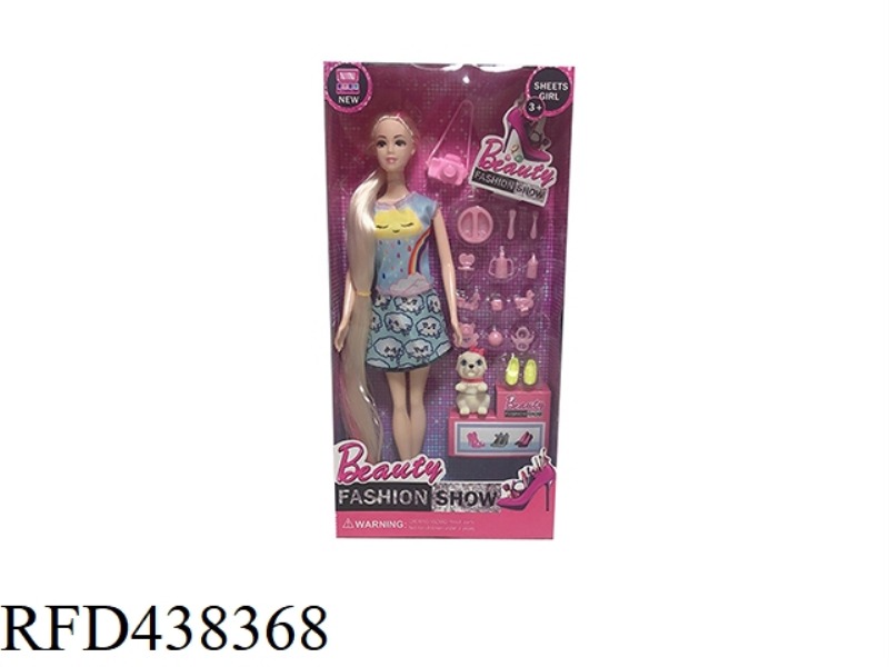 11.5 INCH REAL LIVE FASHION BARBIE WITH DOG BLISTER AND SMALL CAMERA ACCESSORIES