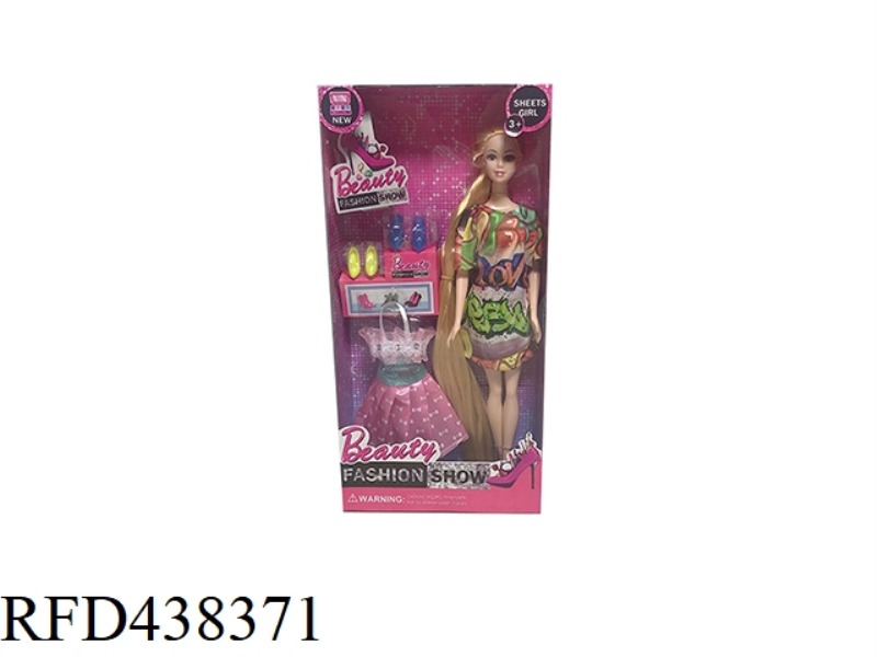 11.5 INCH LIVE FASHION BARBIE WITH SMALL SHOES AND SLING