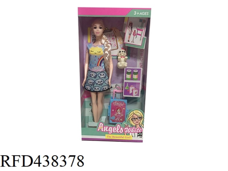 11.5 INCH LIVE FASHION BARBIE WITH PUPPY SUITCASE ACCESSORIES