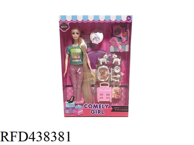 11.5 INCH REAL BODY LIVE FASHION BARBIE WITH DOG BLISTER ACCESSORIES COMB MIRROR ACCESSORIES
