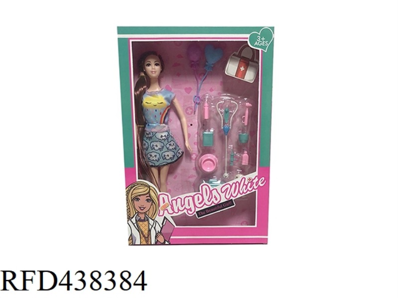 11.5 INCH LIVE FASHION BARBIE WITH MEDICAL ACCESSORIES AND BALLOONS
