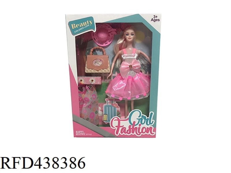 11.5 INCH REAL LIVE FASHION BARBIE WITH BAG AND HAT ACCESSORIES