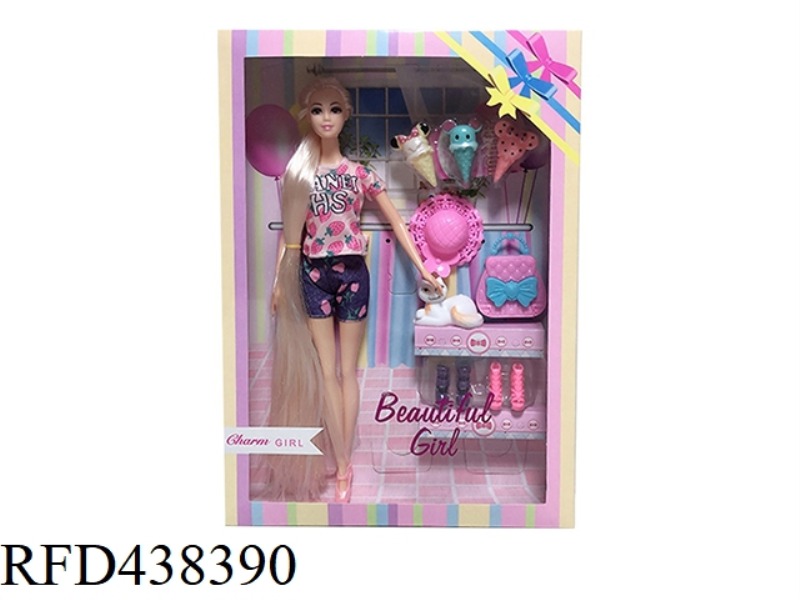 11.5 INCH REAL LIVE FASHION BARBIE WITH ICE CREAM BLISTER AND SMALL BAG KITTEN SHOES BLISTER ACCESSO