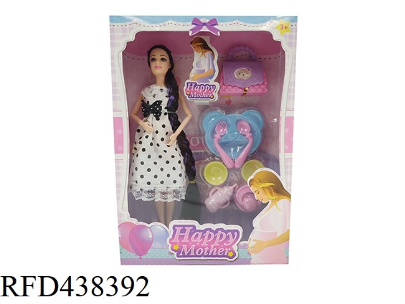 11.5 INCH SOLID BODY 9 JOINTS FASHION BARBIE WITH TABLEWARE BLISTER ACCESSORIES