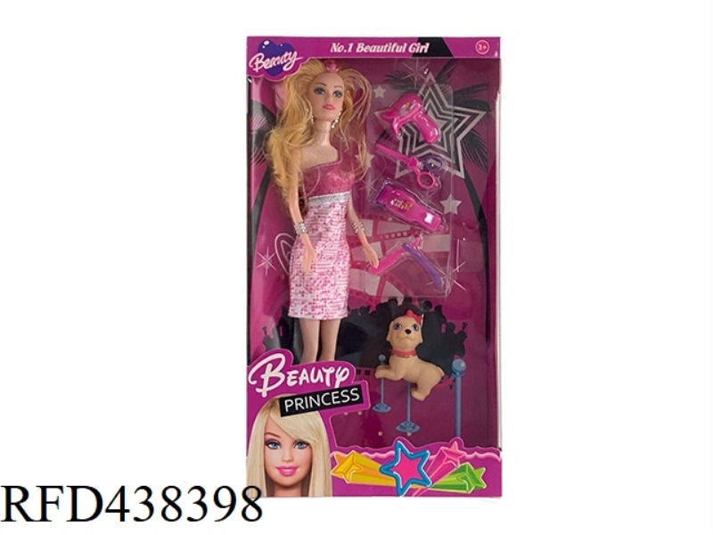 11.5 INCH REAL LIVE FASHION BARBIE WITH DRESS UP BLISTER ACCESSORIES AND DOG
