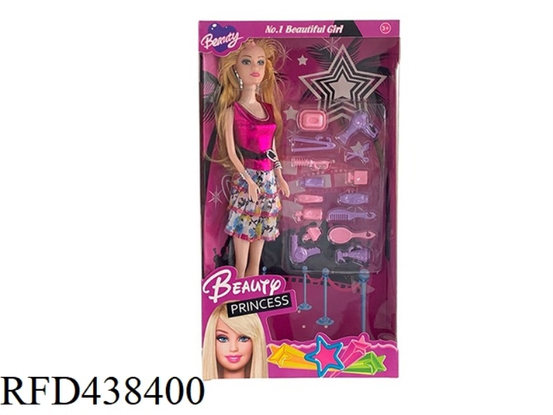 11.5 INCH REAL BODY LIVE FASHION BARBIE WITH DRESS UP PLASTIC ACCESSORIES