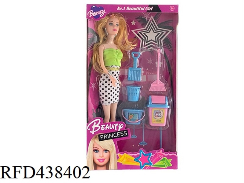 11.5 INCH REAL BODY LIVE FASHION BARBIE WITH CLEANING BLISTER ACCESSORIES