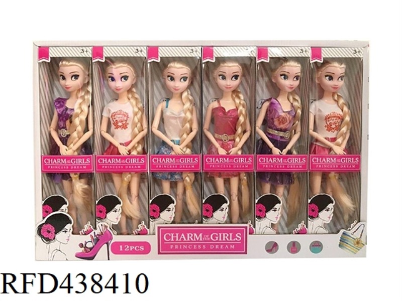 11.5 INCH SOLID BODY 12 JOINT FASHION BARBIE 6 MODELS 12PCS