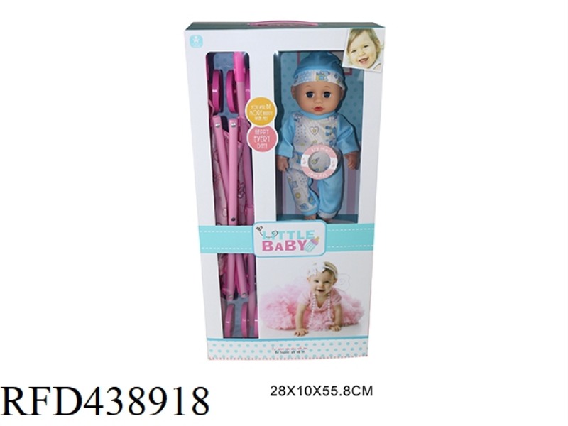 12 INCH PACIFIER DOLL WITH CART 4 SOUND IC