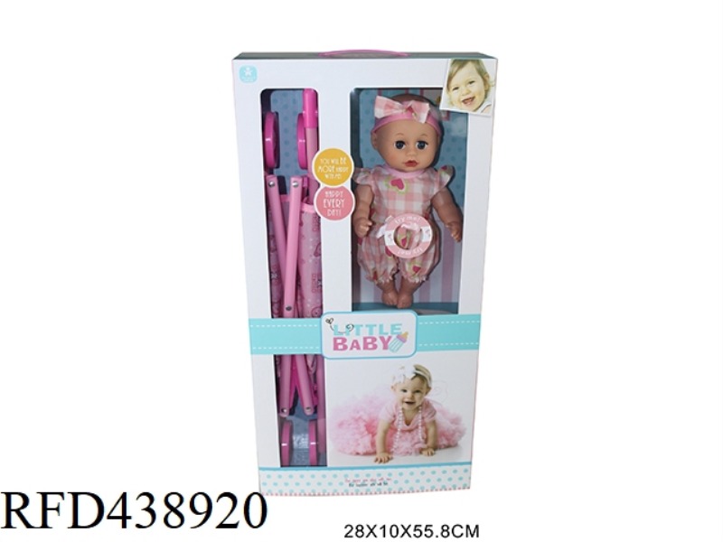 12 INCH PACIFIER DOLL WITH CART 4 SOUND IC