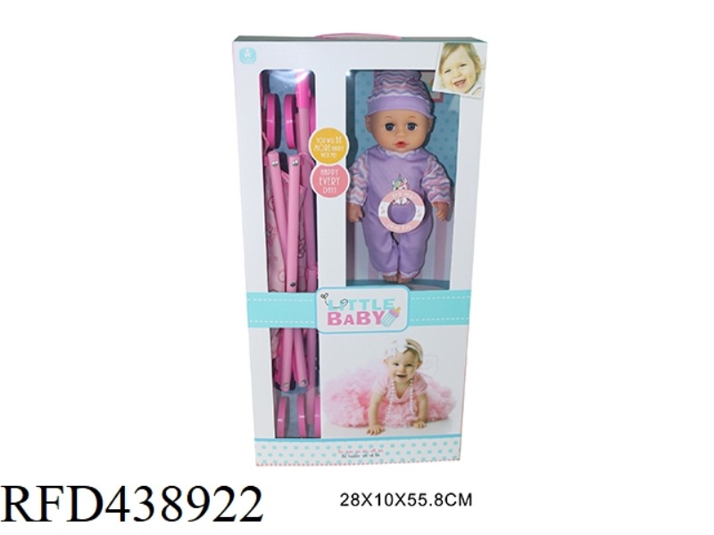 12 INCH PACIFIER DOLL WITH CART 4 SOUND IC
