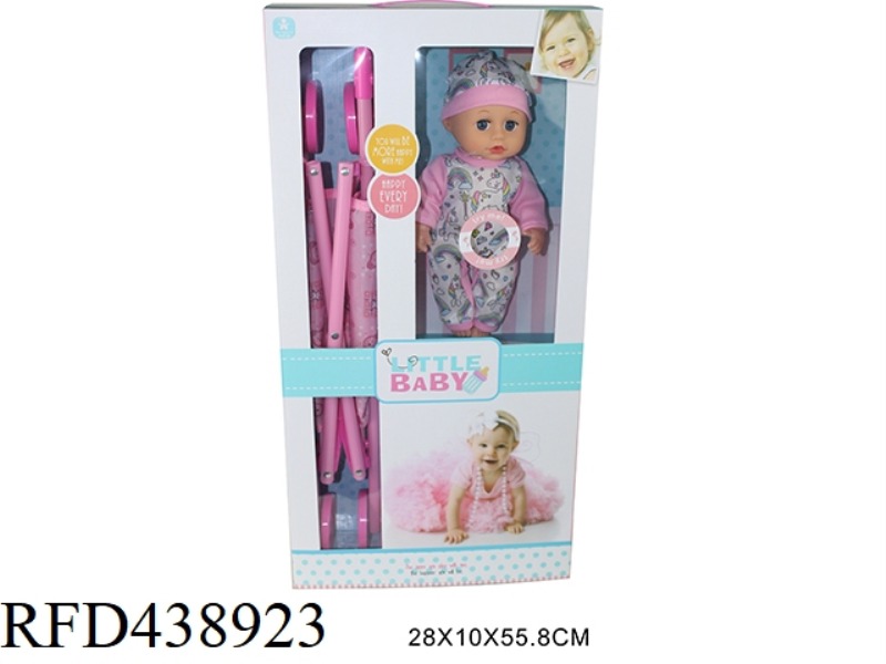 12 INCH PACIFIER DOLL WITH CART 4 SOUND IC