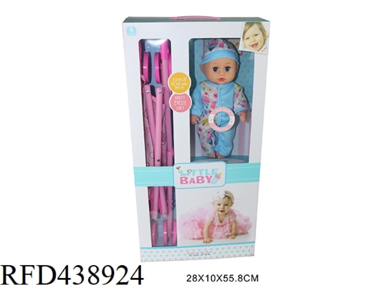 12 INCH PACIFIER DOLL WITH CART 4 SOUND IC