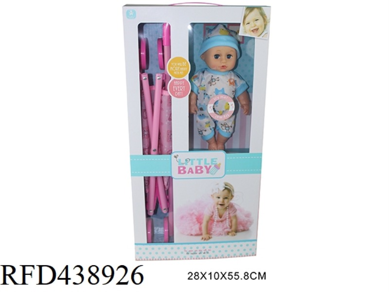 12 INCH PACIFIER DOLL WITH CART 4 SOUND IC