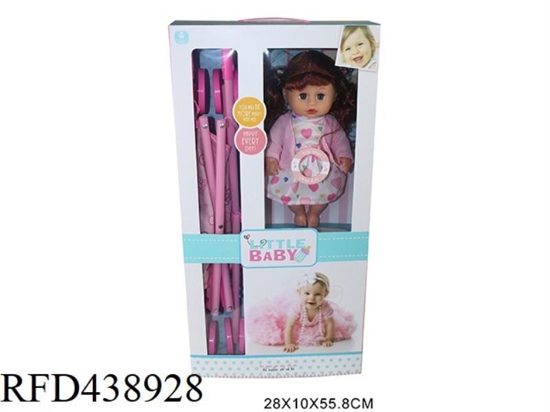 12 INCH PACIFIER DOLL WITH CART 4 SOUND IC