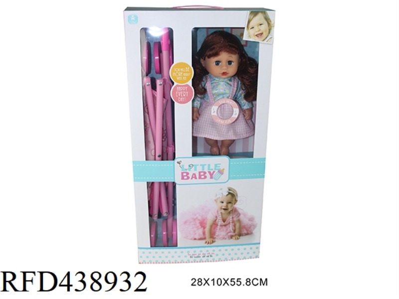12 INCH PACIFIER DOLL WITH CART 4 SOUND IC