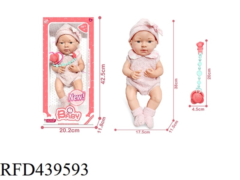 16 INCH NEWBORN DOLL + FUNCTIONAL PACIFIER