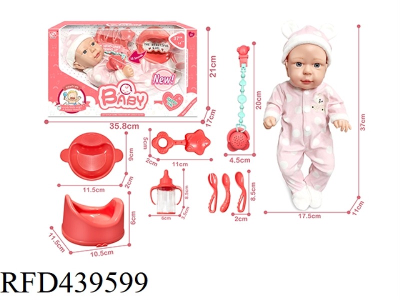 14 INCH SLEEPING NEWBORN DOLL + FUNCTIONAL PACIFIER