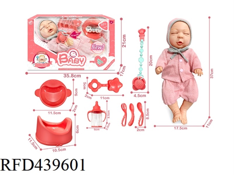 14 INCH SLEEPING NEWBORN DOLL + FUNCTIONAL PACIFIER